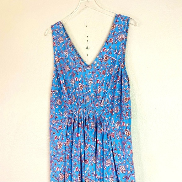 Lucky Brand Boho Floral V-Neck Gather Waist Maxi Dress Size 1X - Picture 4 of 7